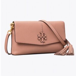 HP* Tory Burch McGraw Crossbody Bag, Clutch Bag,  Leather, Pink Moon